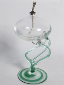 Vintage Krosno Jellyfish Fuse Turquoise Glass Lamp