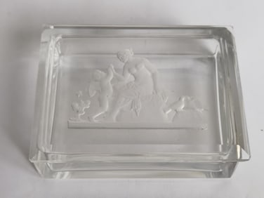 Vintage Bohemian Art Deco Curt Schlevogt Crystal Box