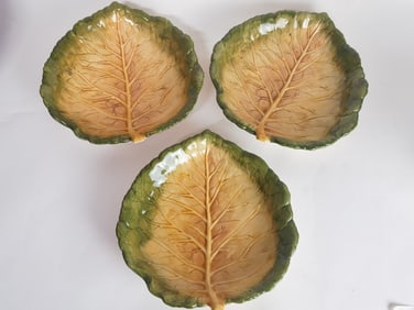 (3) Vintage Home Accents Autumn Leaf Bowls