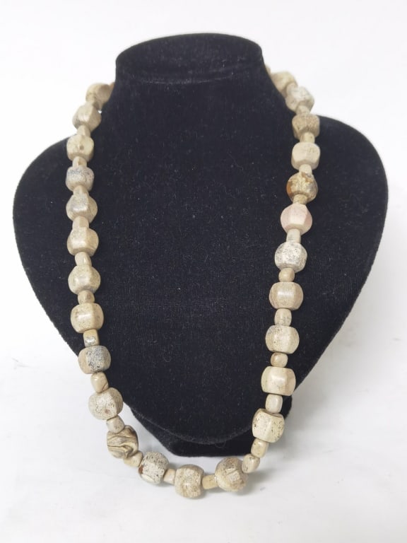 Natural Rock Bead Necklace: Natural Rock Bead Necklace, 11in