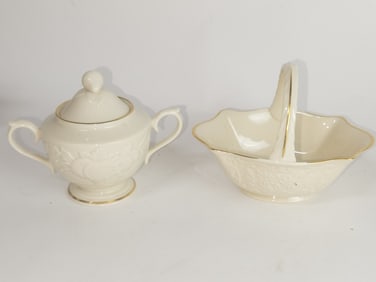 Lenox Porcelain Sugar Bowl and Basket