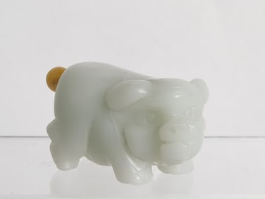 Chinese Jade Carved Pig Shape Snuff Bottle