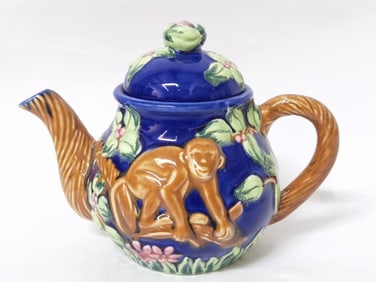 Vintage Belle Casa by Ganz Porcelain Monkey Teapot