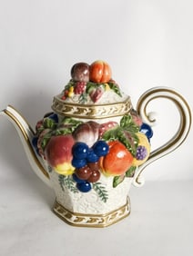 Vintage Fitz & Floyd Porcelain Fruits Teapot