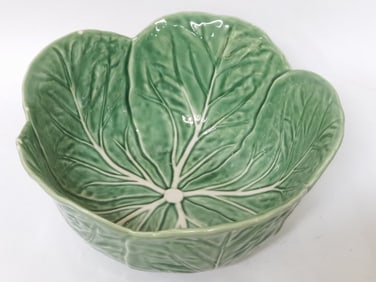 Large Vintage Bordallo Pinheiro Porcelain Cabbage Bowl