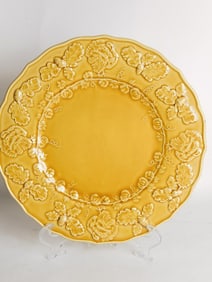 Vintage Bordallo Pinheiro Porcelain Yellow Turkey Plate