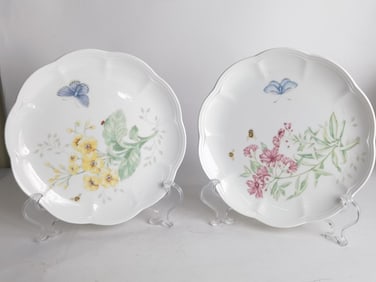 (2) Vintage Lenox Porcelain Butterfly Meadow Plate
