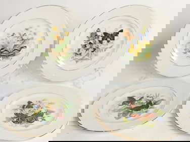 (4) 1983 Sarah Cooper Porcelain Butterfly Plates