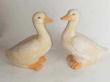 Pr. of Vintage Pottery Duck Figurines