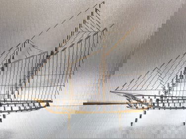 Vintage Curtis Jere Brass Skeleton Sailboat