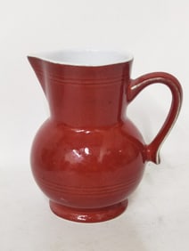 Emile Henry Porcelain Red Glaze Water Pitcher