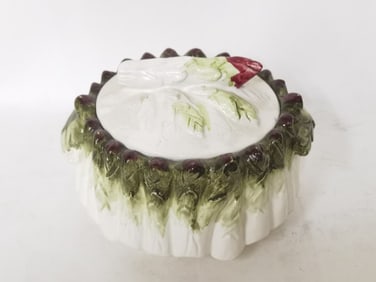 Vintage Nasco Stoneware Asparagus Covered Jar