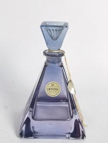 Vintage Italian SC Amethyst Lead Crystal Perfume Bottle