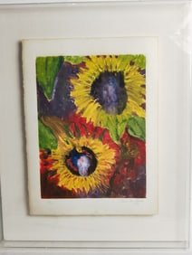 1999 Limited Ed. Elaine M. Bovic Sunflower Lithograph