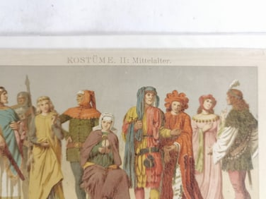 Vintage Ancient German Fashion Lithograph