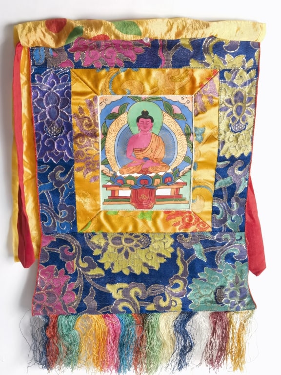 Chinese Tibetan Thangka: Chinese Tibetan Thangka, 13in by 20in