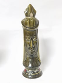 Vintage Old Crow Green Chessman Jack Empty Decanter