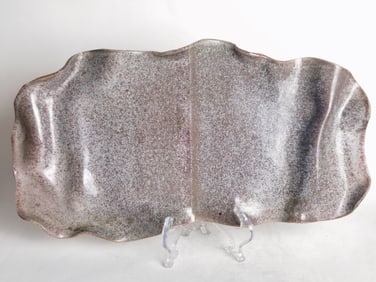 Vintage Glazed Ruffle Pottery Plate