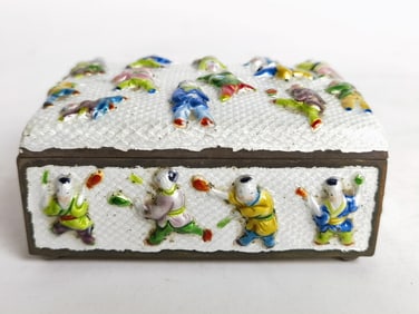 Vintage Chinese Enamel Children's Play Box