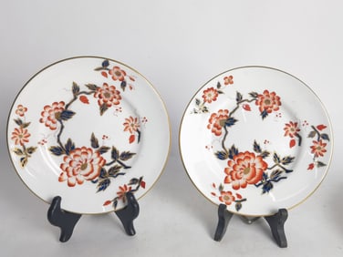 (2) Vintage Royal Crown Staffordshire Imari Coral Plates