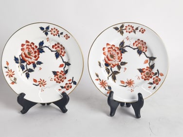 (2) Vintage Royal Crown Staffordshire Imari Coral