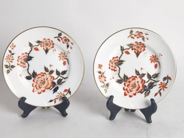 (2) Vintage Royal Crown Staffordshire Imari Coral Plates