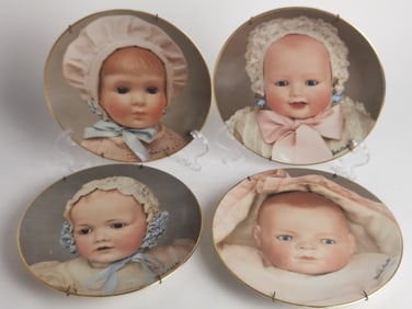 (4) Vintage Mildred Seeley Porcelain Doll Collection Plates