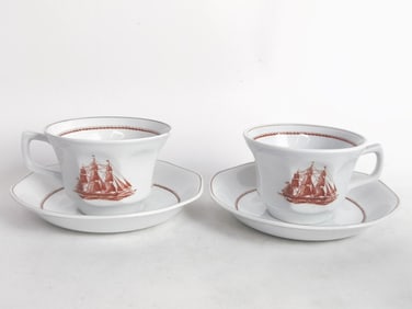 (2) Vintage Wedgwood Porcelain Flying Cloud Cups