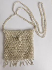 Vintage Beads Crochet Crossbody Bag