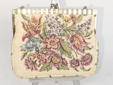 Vintage Walborg Floral Tapestry Evening Bag