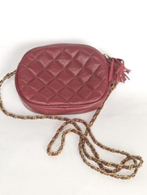 Vintage Diamond Red Shoulder Bag