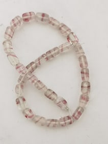 Group of Pink Swirl Glass Beads