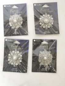 (4) Silver Decor Pendants