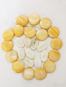 Group of Orange Mother-of-Pearl Disc Beads