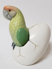 Vintage Tonala Jal Mexican Wood Carved Parrot