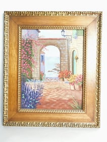 Courtyard Oil Painting on Canvas