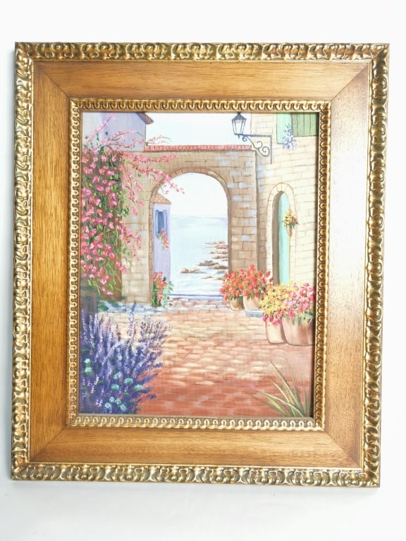 Courtyard Oil Painting on Canvas
