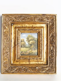 Landscape Oil Painting with Gilt Frame