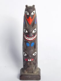 Alaskan Wood Carved Totum Pole