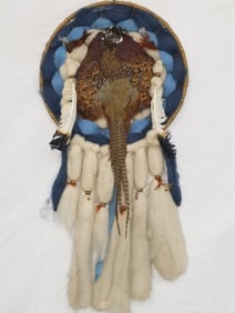Large Native American Mandela Wool Dream Catcher