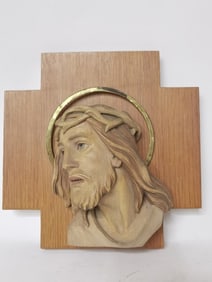 Italian Wood Carved Jesus Christ Wall Hanging