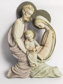 Vintage Italian Holy Family Wall Plaque