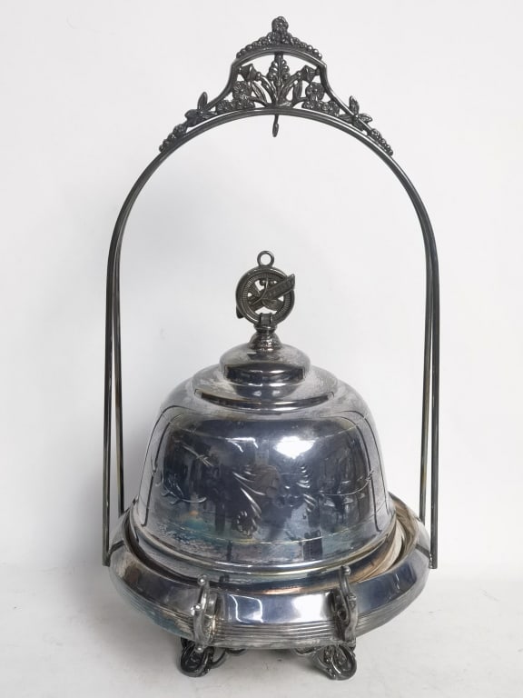 Vintage Fulton Silver Co. Silver Plated Butter Kee: Vintage Fulton Silver Co. Silver Plated Butter Keeper. 12in by 6.5in