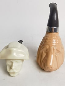 (2) Vintage Figural Porcelain Cologne Bottles