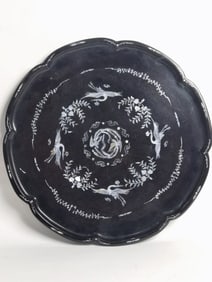 Chinese Mother-of-Pearl Inlay Lacquer over Wood Tr