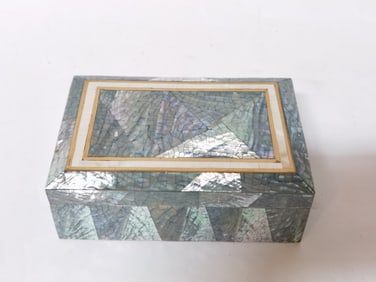 Vintage Mother-of-Pearl Inlay Jewelry Box
