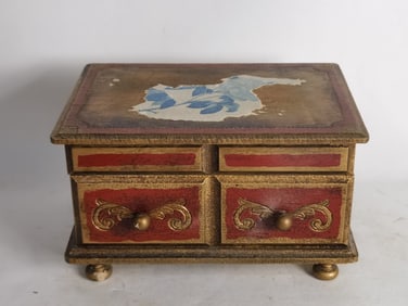 Vintage Japanese Wood Music Jewelry Box