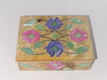 Vintage Indian Enameled Mother-of-Pearl Inlay Marb
