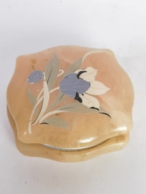 Vintage Hand Crafted Alabaster Jewelry Box