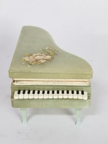 Vintage Alabaster Floral Piano Box